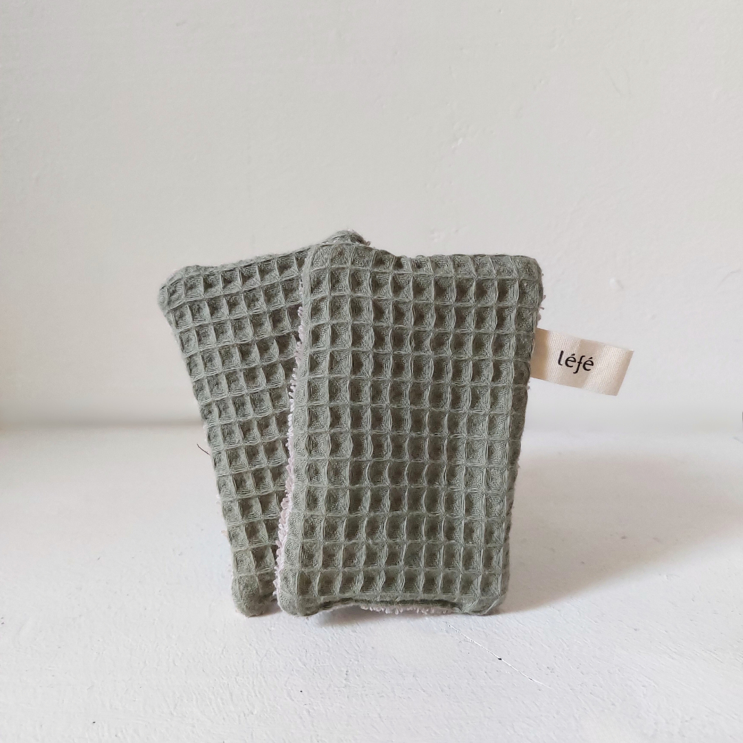 Pack 2 Eponges Lavables - Vert Laurier