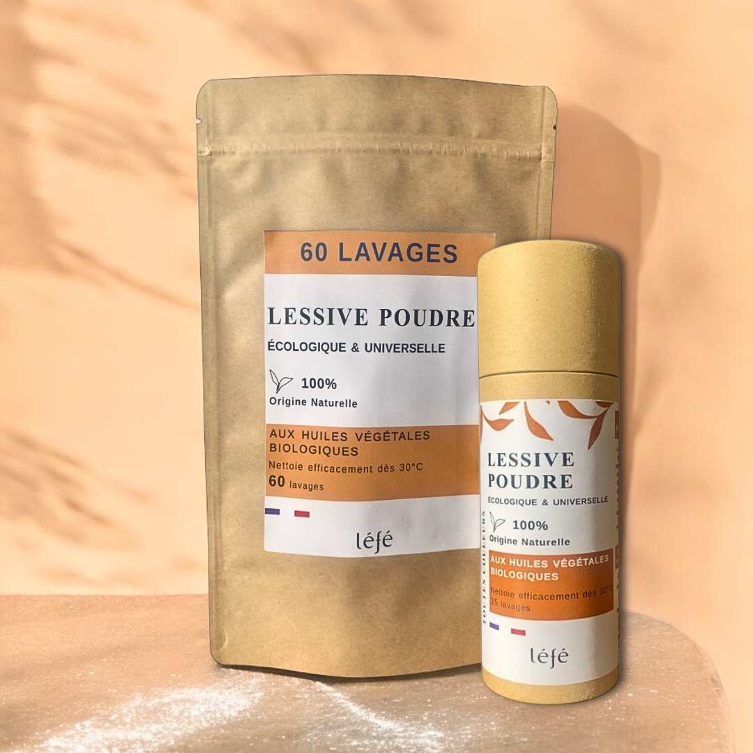 Pack Lessive Poudre 75 lavages – Tube doseur et sa Recharge