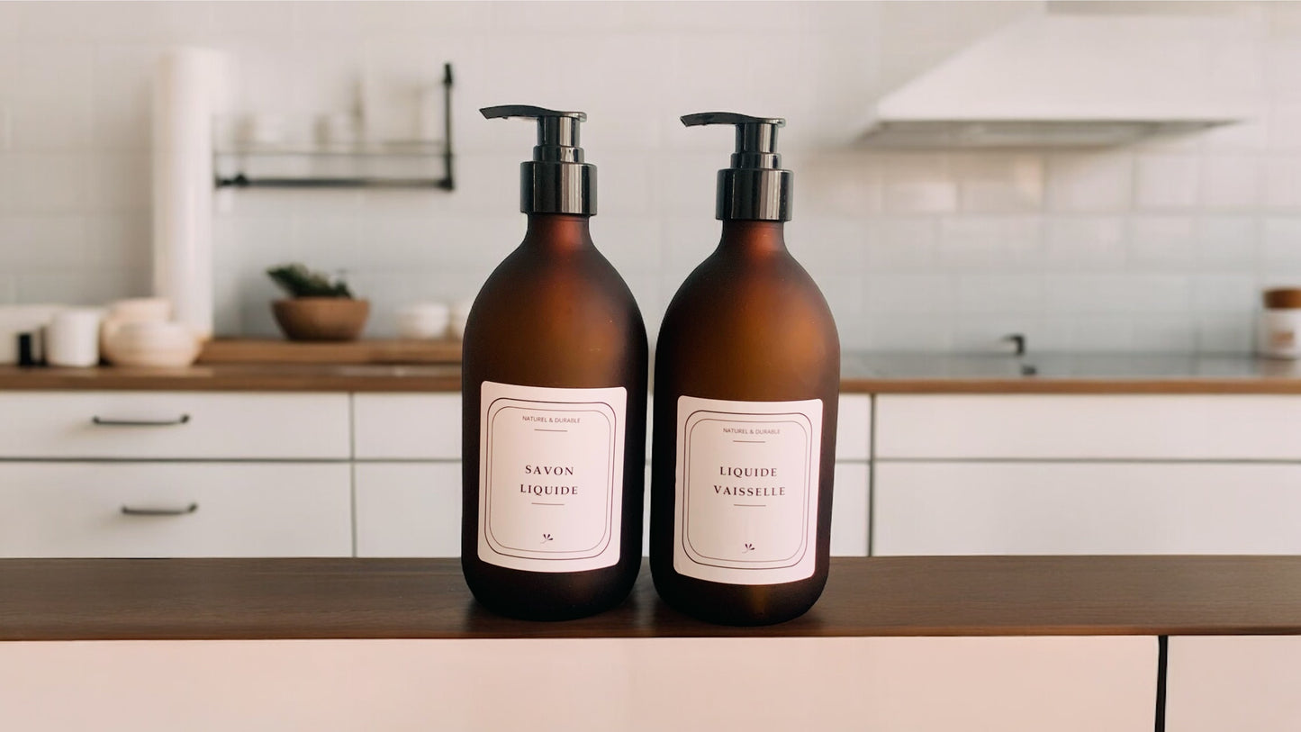 Pack Flacons Verre_ Liquide Vaisselle et Savon Liquide