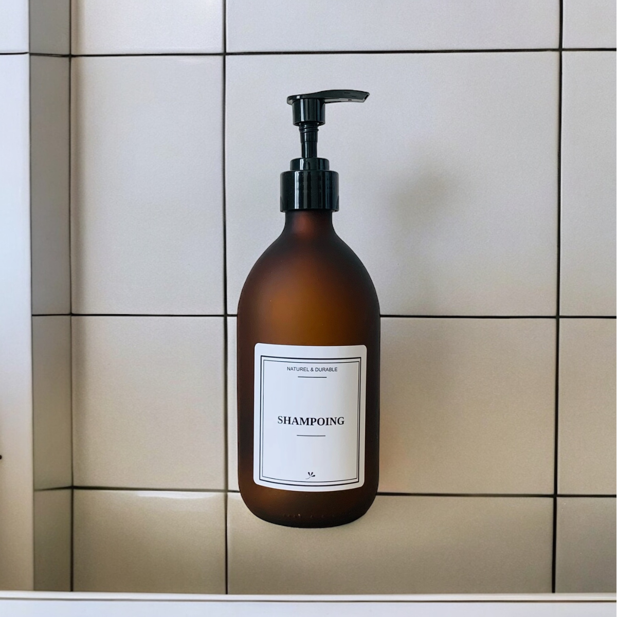 Flacon en verre - Shampoing