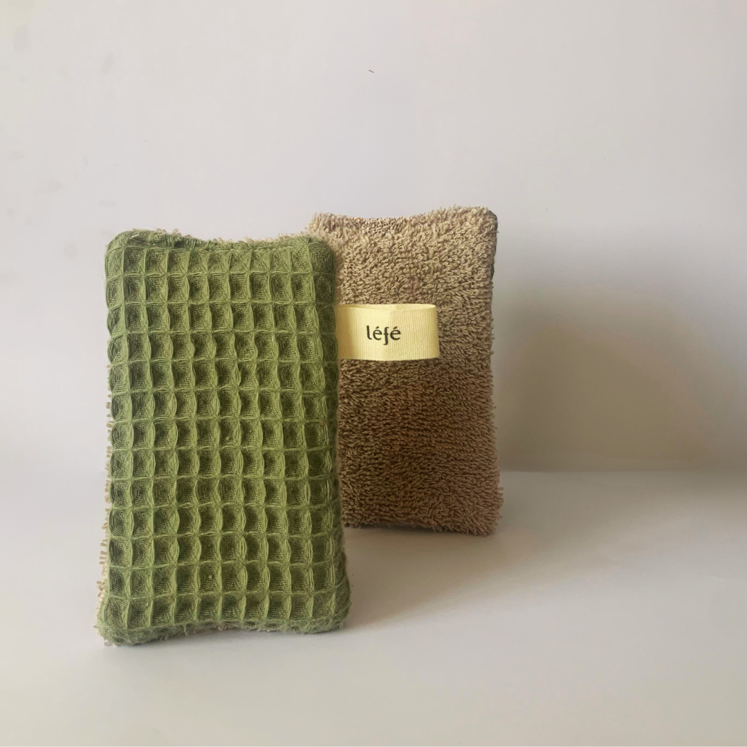 Pack 2 Eponges Lavables - Vert Laurier