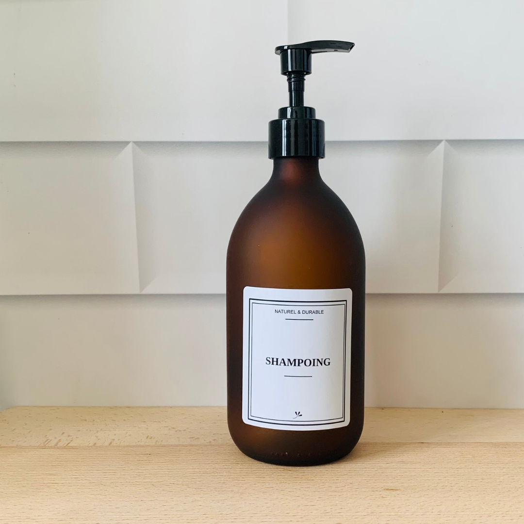 Flacon en verre - Shampoing