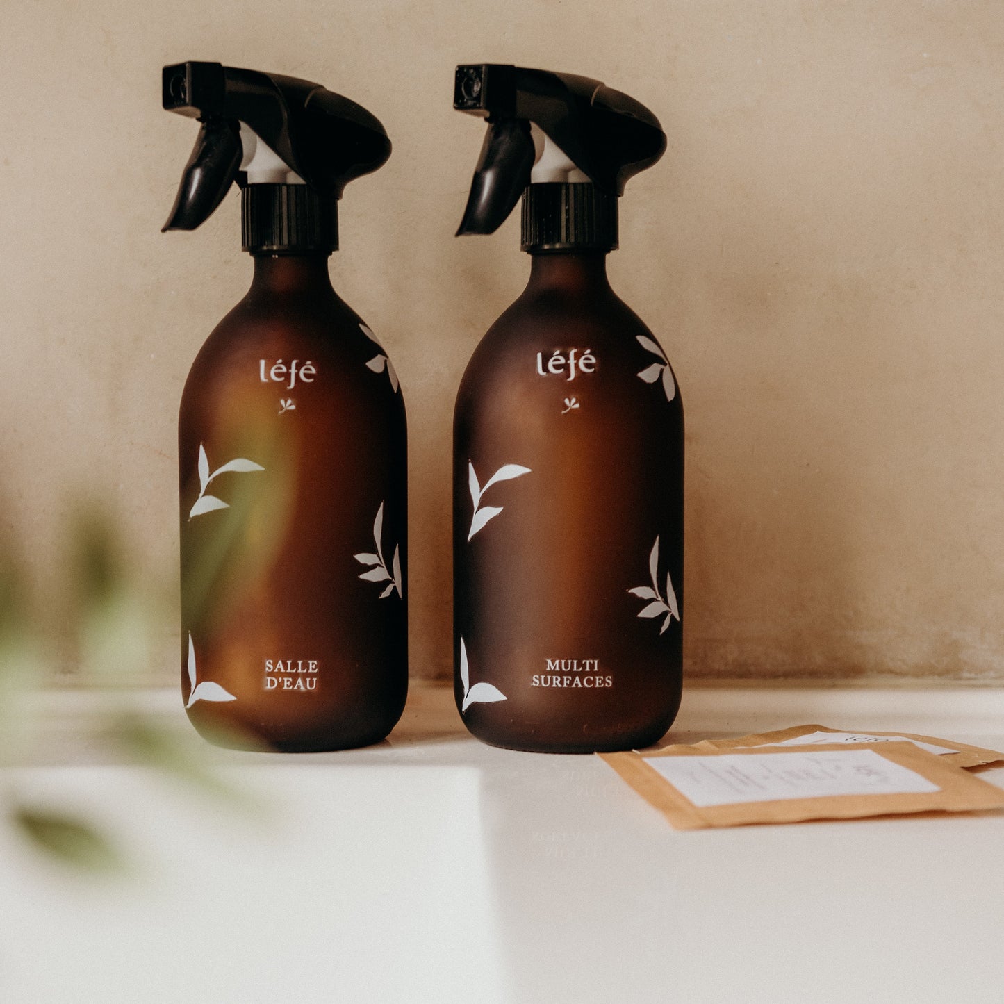 produits d'entretien ménagers sans plastique  en verre recharge en papier